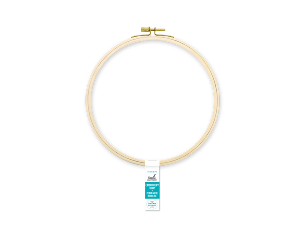 Needlecrafters: 8" Embroidery Hoop W/Brass Clamp