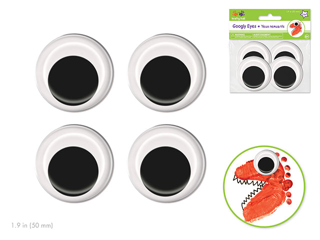 Paste-On Googly Eyes: 50mm Asst x4 Black Standard