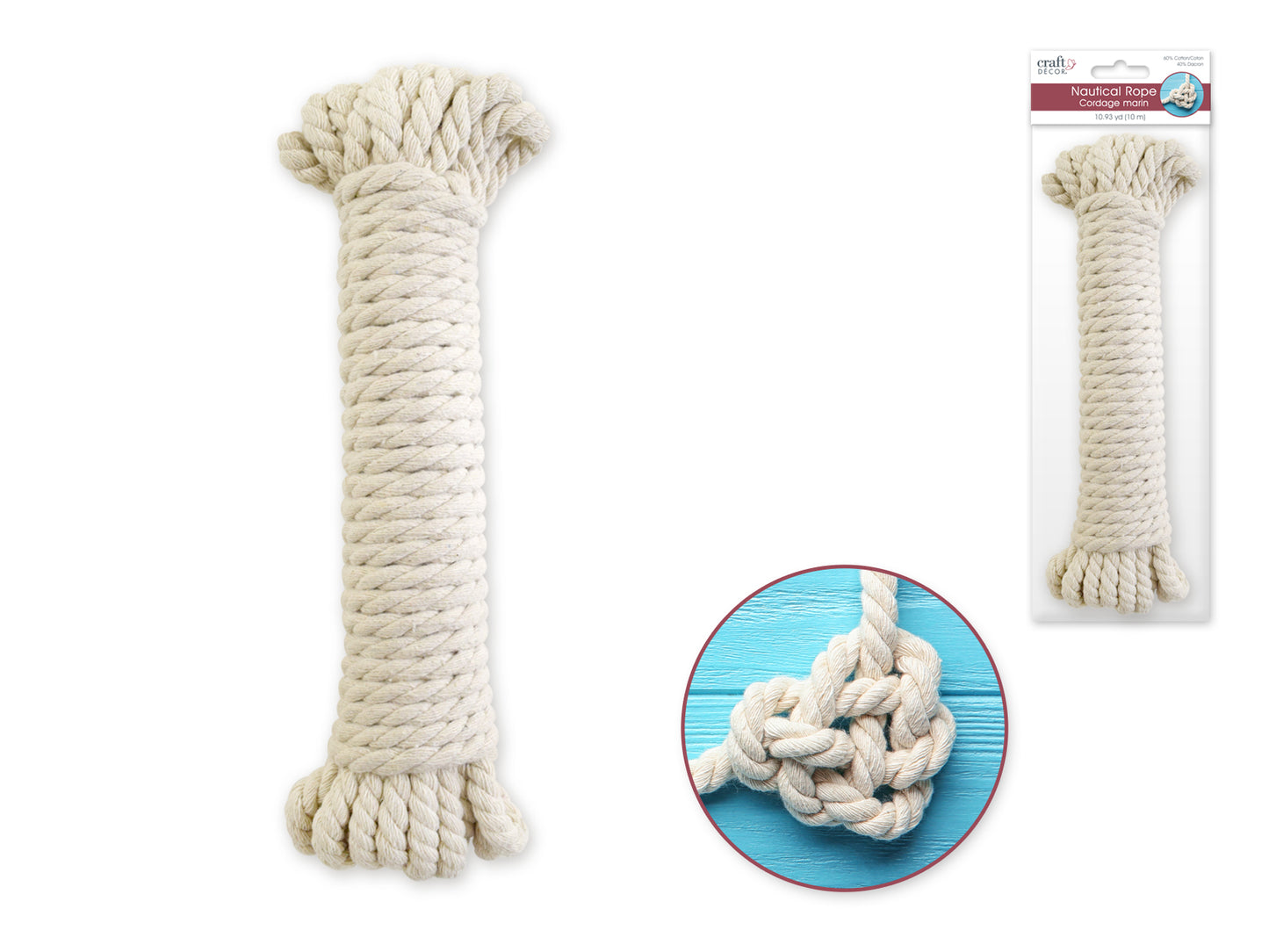 Craft Decor: Nautical Rope Cotton A) 6mm x 10m