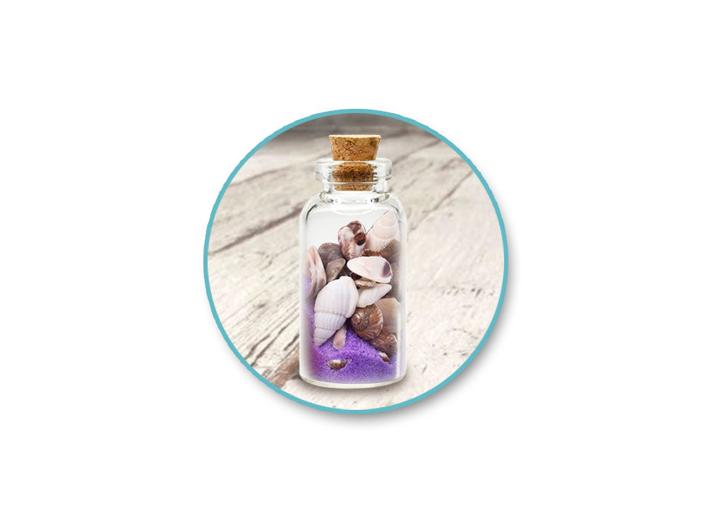 Glass Bottles: Mini Containers w/Cork Lid x7 5ml