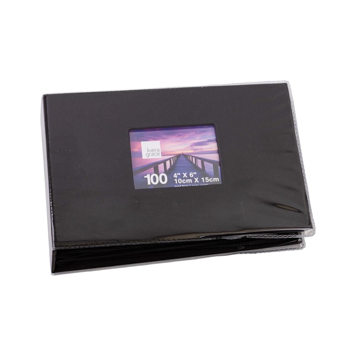KG 100 Pkt 4X6 Photo Album-Black W/WINDOW & DUST JACKET (AZ)