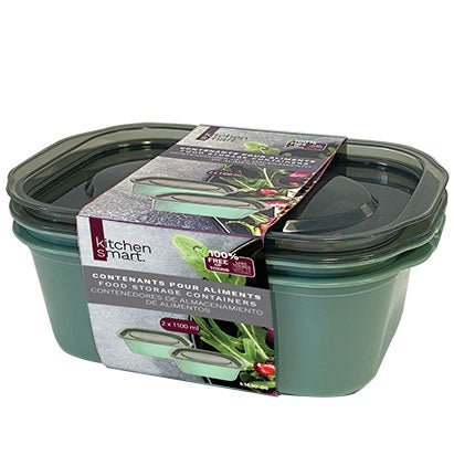 SURESEAL FOOD CONTAINERS - 2PK RECT., 1100ML 20*13