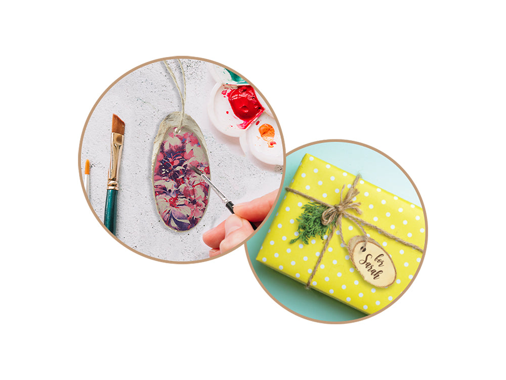 Craftwood: 7cmx4cm Birch Oval Tags/Orns 4pc w/Jute Cord