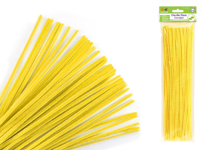 Chenille Stems: 6mmx30cm Standard Pipe Cleaners 40pc O) Yellow