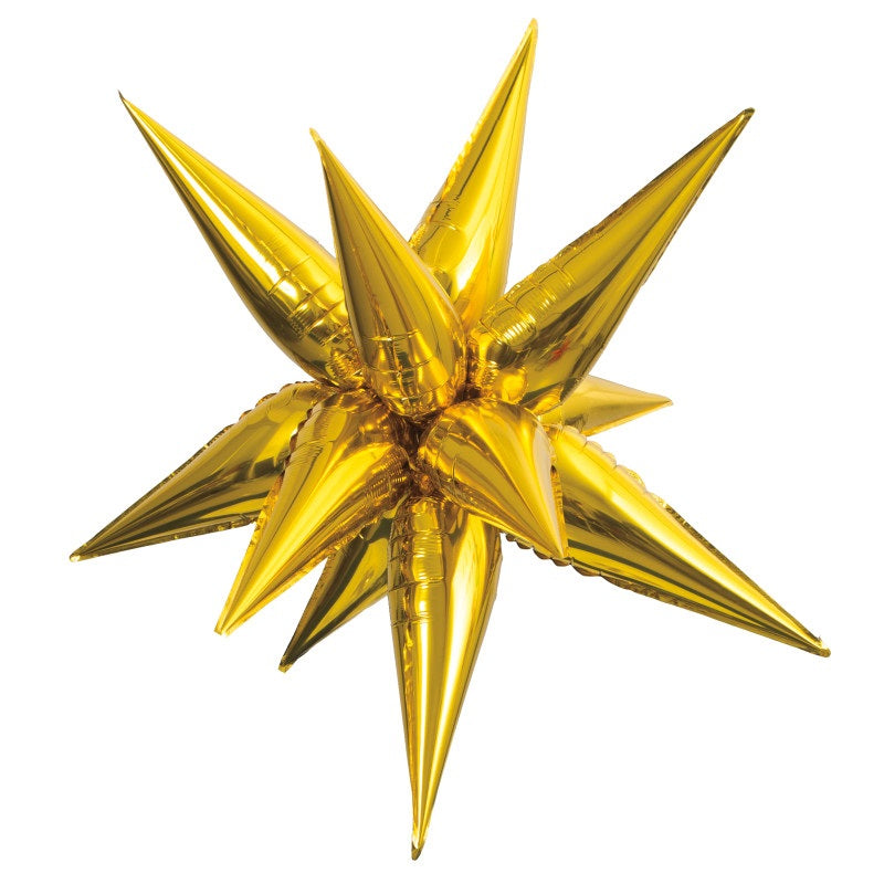Gold 12 Point 3D Star Foil Balloon - Large