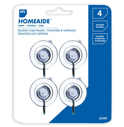 SUCTION CUP HOOKS - 4 MEDIUM