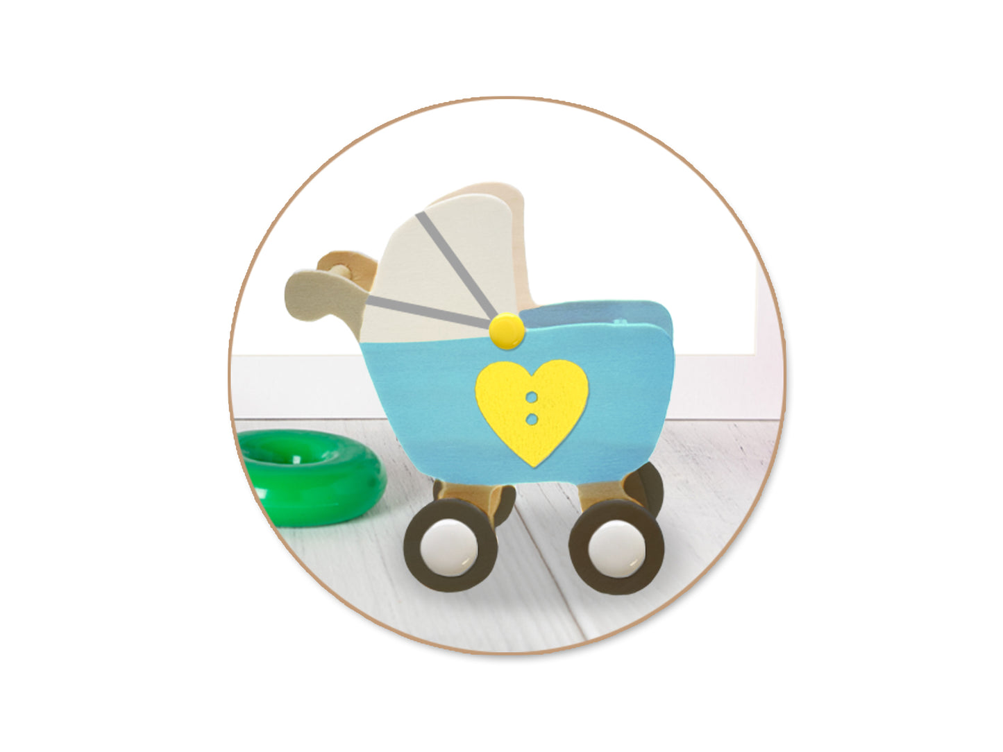 Wood Craft: 10x6.2x10.2cm DIY Baby Carriage
