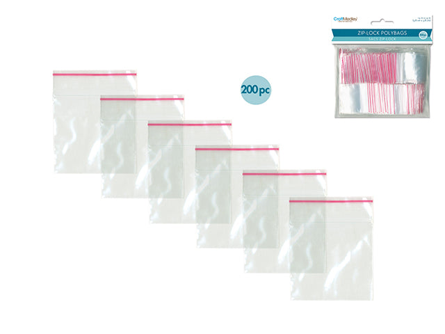 Craft Medley: Zipper-Seal Polybags 1.5"x1.5" 200pc