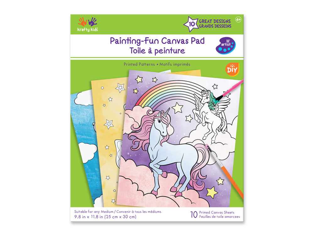 Krafty Kids: 9.8x11.8" Lil' Artist Canvas Pad w/Design Outlines 10Sht Asst A) Fantasia