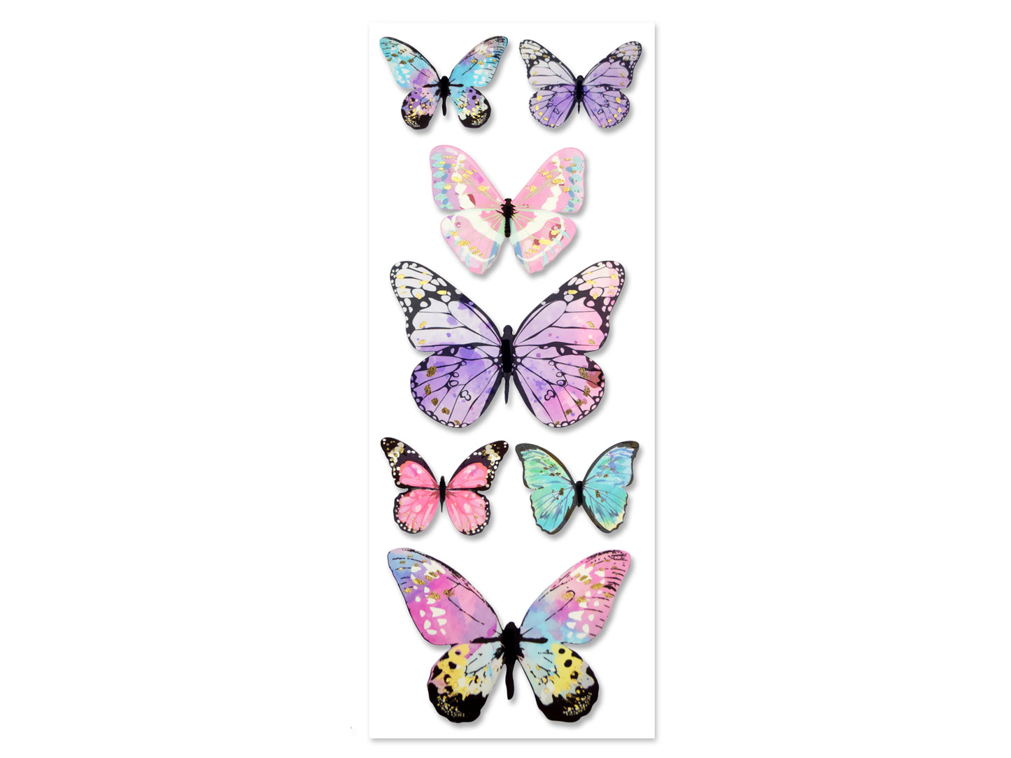 Paper Craft Sticker: 25.5cmx10cm 3D Butterflies B) Style 2