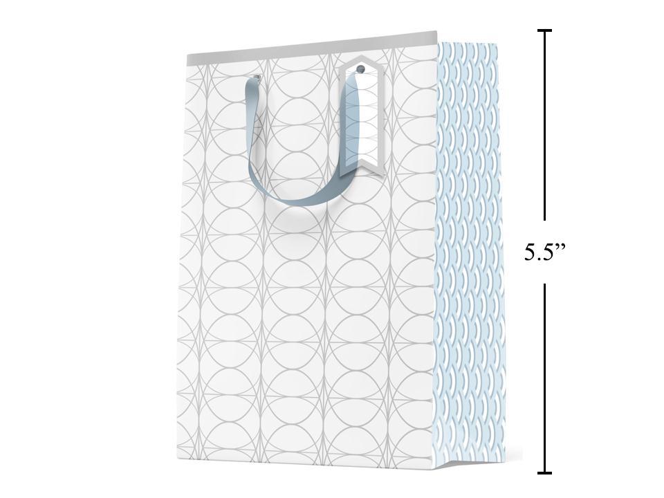 Paper T. DLX Gift Bag, Small, Silver Links, Matte/HS, 210GSM,