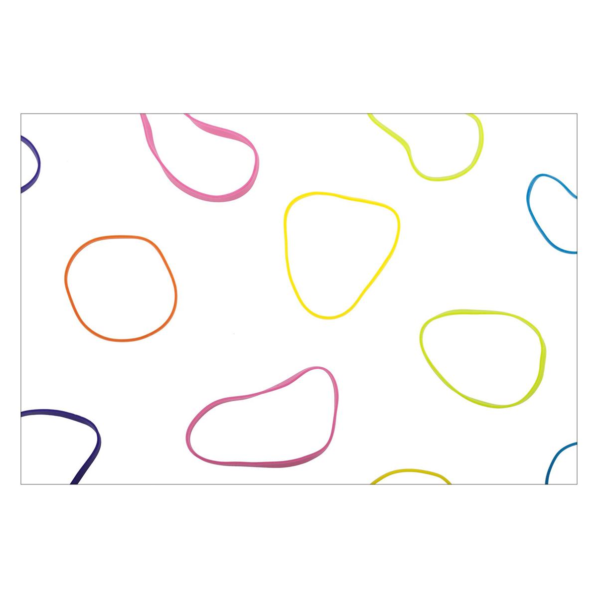 O.WKs. 4oz Rubber Bands, Assorted Sizes & Col, zip lock bag