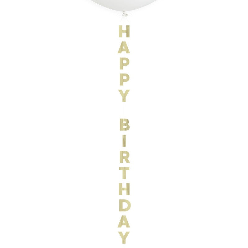 Gold Foil "Happy Birthday" Balloon Tail  4 ft