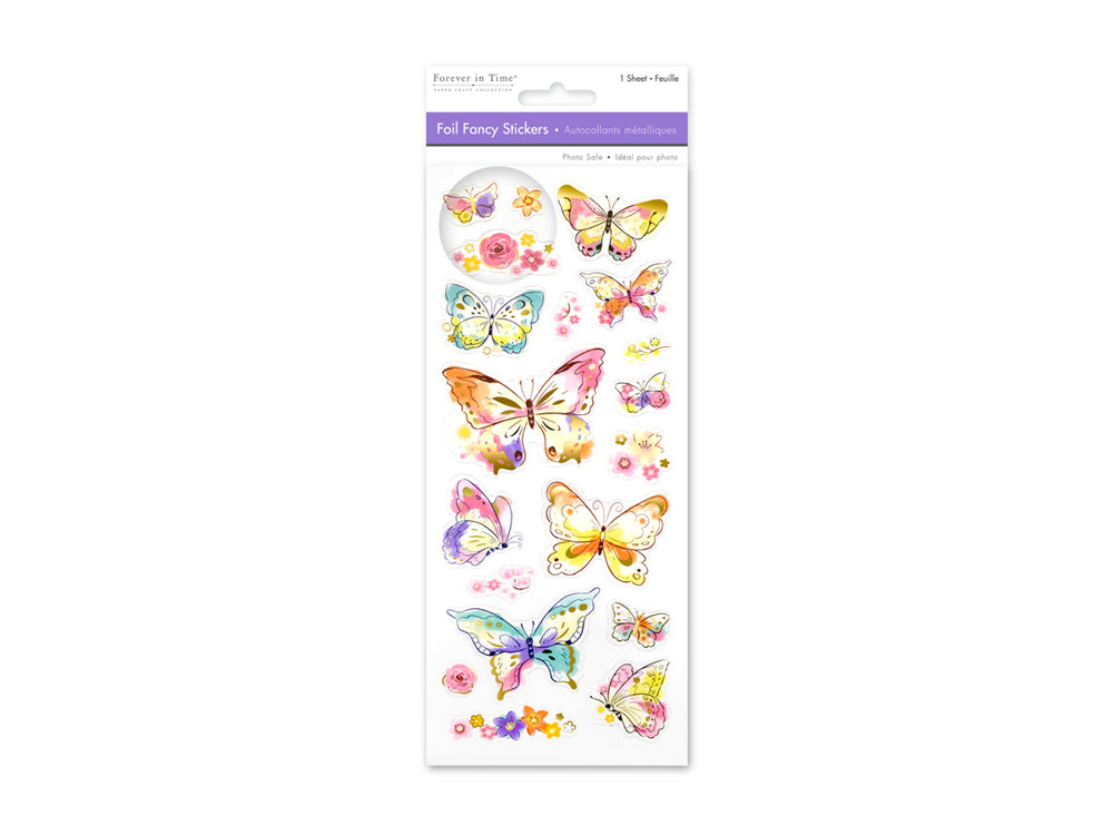 Paper Craft Sticker: 10cmx23cm Foil Fancy B) Butterfly