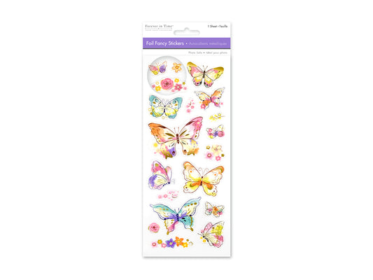 Paper Craft Sticker: 10cmx23cm Foil Fancy B) Butterfly