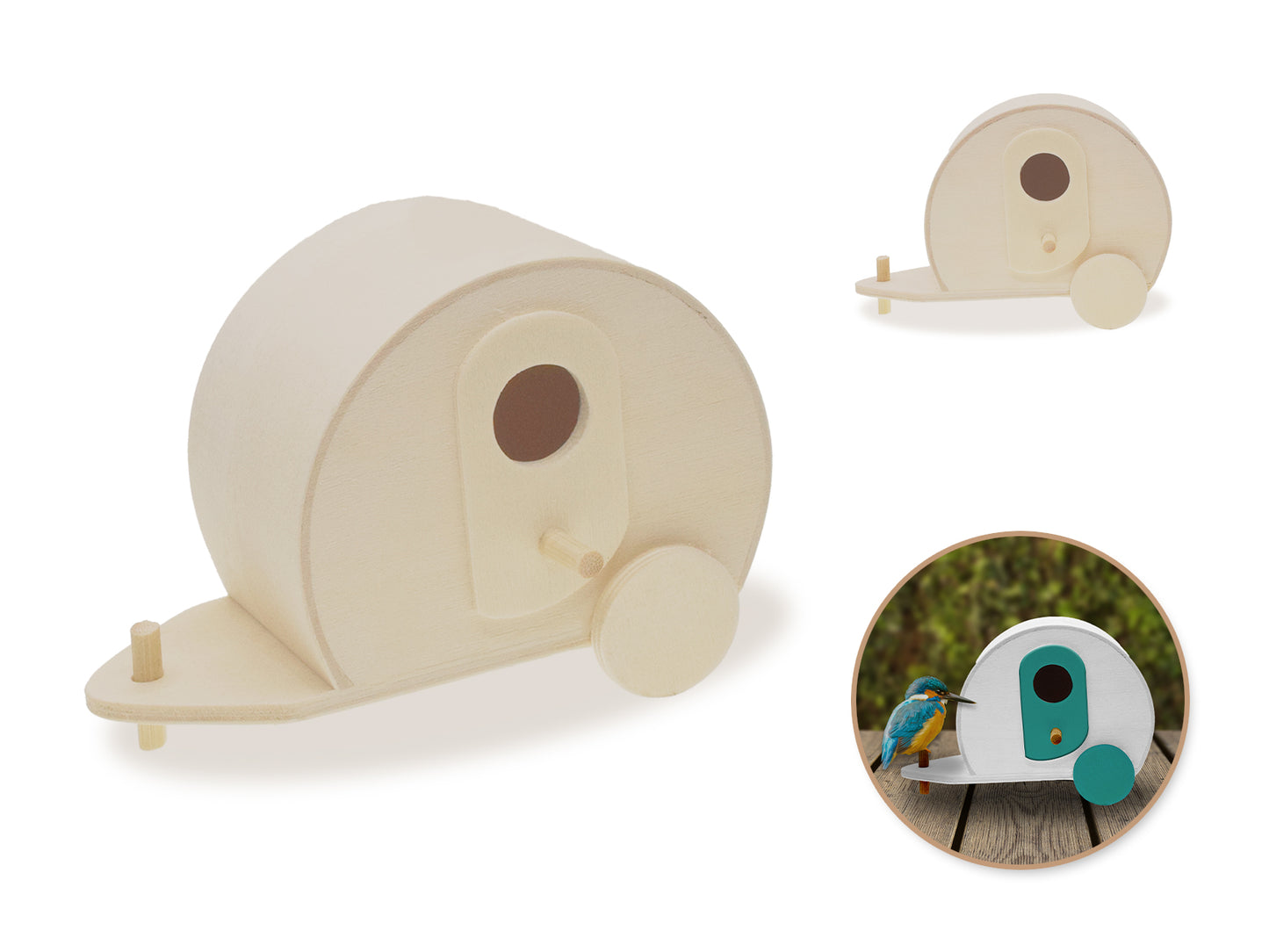 Wood Craft: 11.5x6x8cm DIY Camper