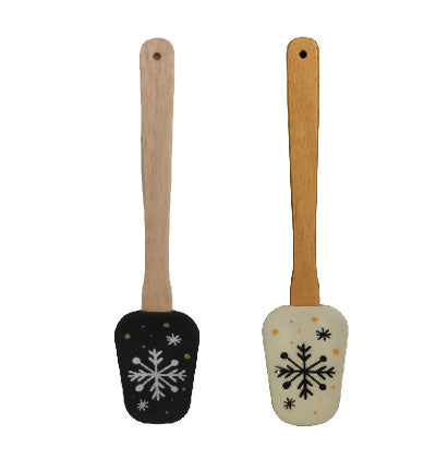 *SILICONE SPATULA-SNOWFLAKE -B/W