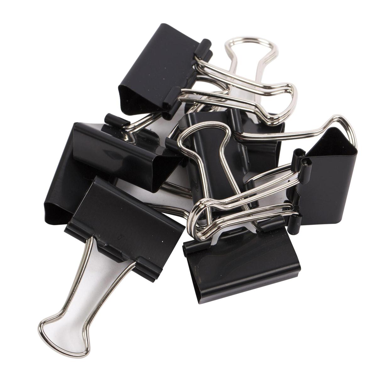 Desk Tech 8-pc 1" Binder Clip, Black, b/c