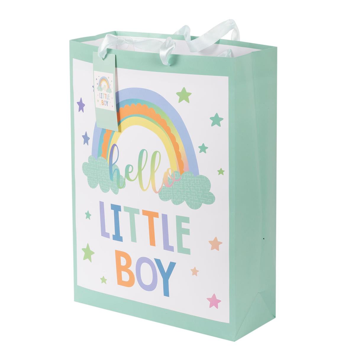 Paper T. Gift Bag, Jumbo, "Ltl Boy", Matte 157GSM, Tag +j-hook