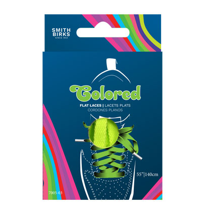 55" FLAT LACES-LIME GREEN (2PRS)