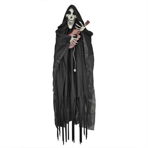 G.Ghouls 47"H Animated Hanging Reaper,Singing W/LED eyes