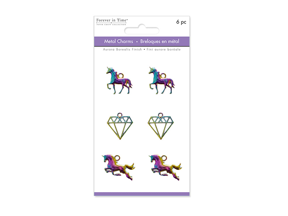Paper Craft Embellishment: A/B Finish Metal Charms Themed F) Unicorn