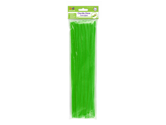 Chenille Stems: 6mmx30cm Standard Pipe Cleaners 40pc F) Kelly Green