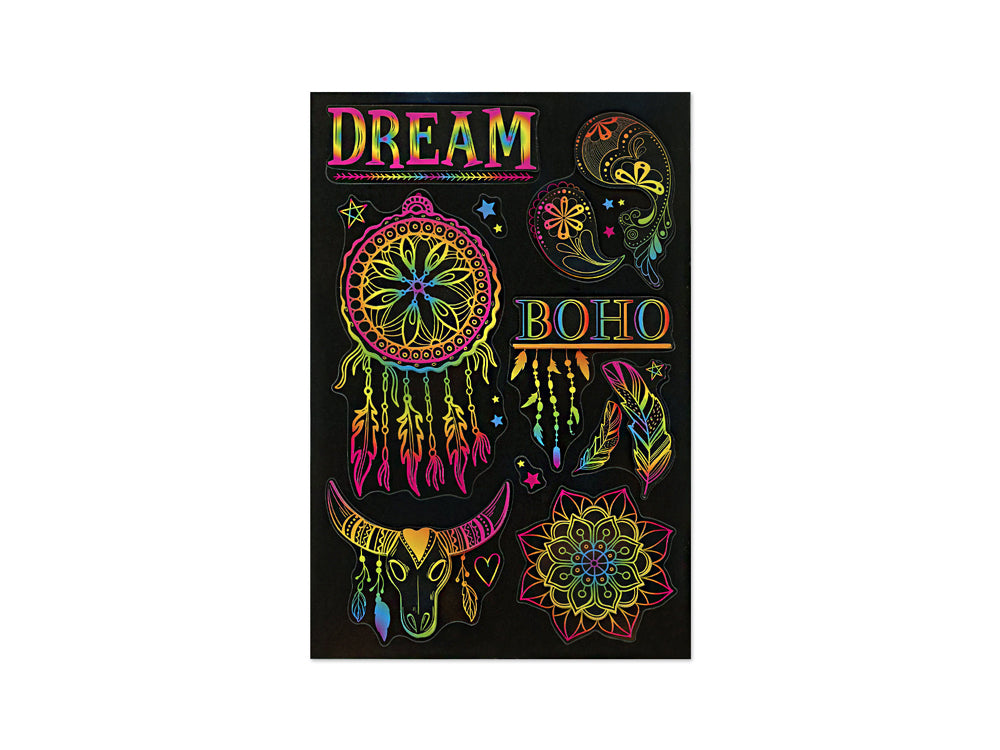 Handmade Sticker: 4.9"x7.3" 3D Rainbow Effect D) Dream