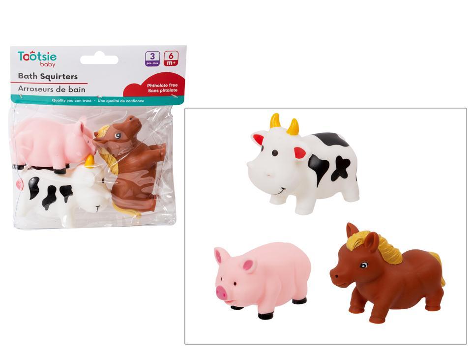 Tootsie Baby, 3pc Farm Bath Squirts pvc bag w header