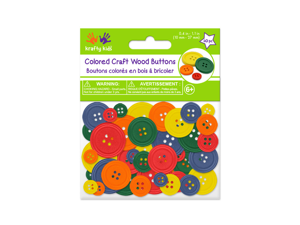 Craftwood: Craft Buttons 40/pk Colored