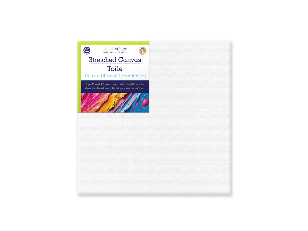 Stretch Artist Canvas: Square 16"x16" Primed Back-Stapled