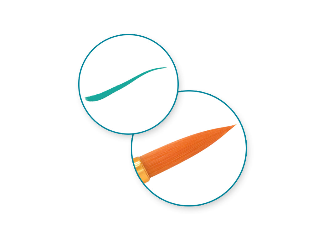 Artist Brush Set: Deluxe Taklon Brush Sets x5 Wood Handle A) Round