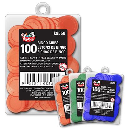 BINGO CHIPS - 100PCS ASSORTED COLORS