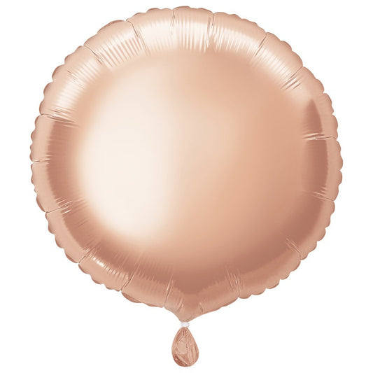 Rose Gold Solid Round Foil Balloon 18"  Packaged