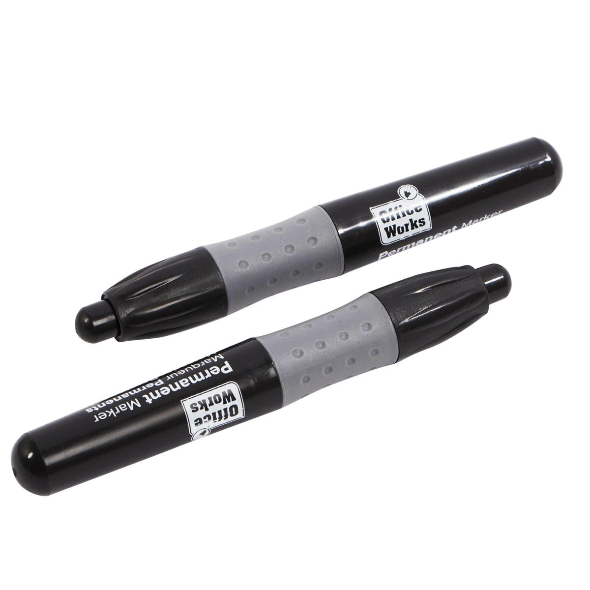 O.WKs. 2-pc Permanent Marker, Black, Chisel Head, b/c