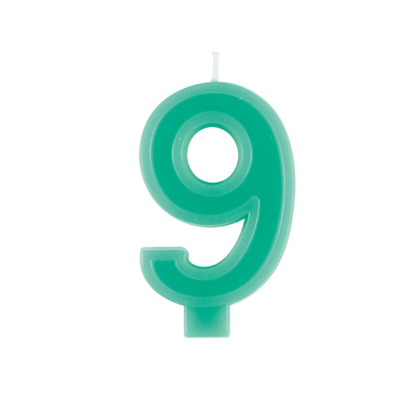 Raised Border Number 9 Birthday Candle
