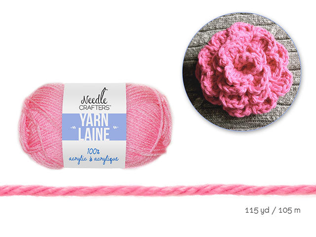 Needlecrafters: 50g Acrylic Yarn Standard Ball Dyed B) Baby Pink