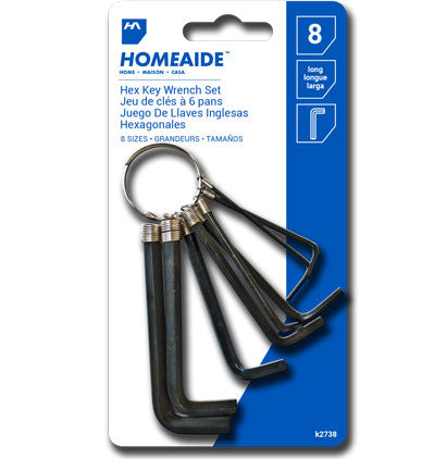 HEX KEY WRENCH SET 8 SIZES, ENGLISH