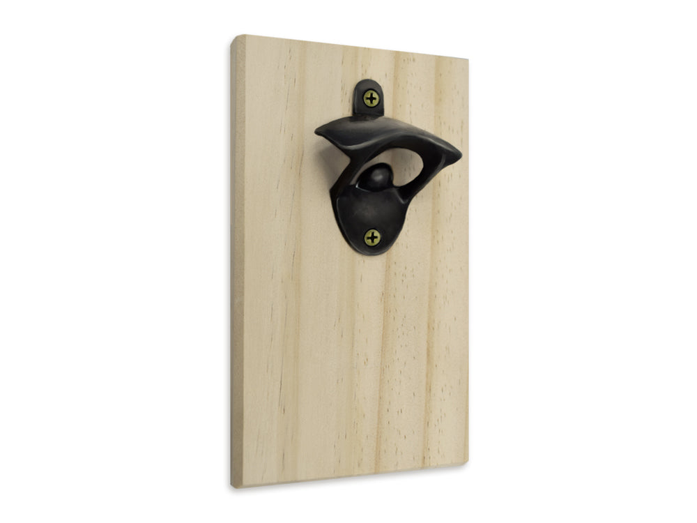 Wood Craft: 4.7"x7.9" DIY Bottle Opener Wall Plaque 0.8cm(T)
