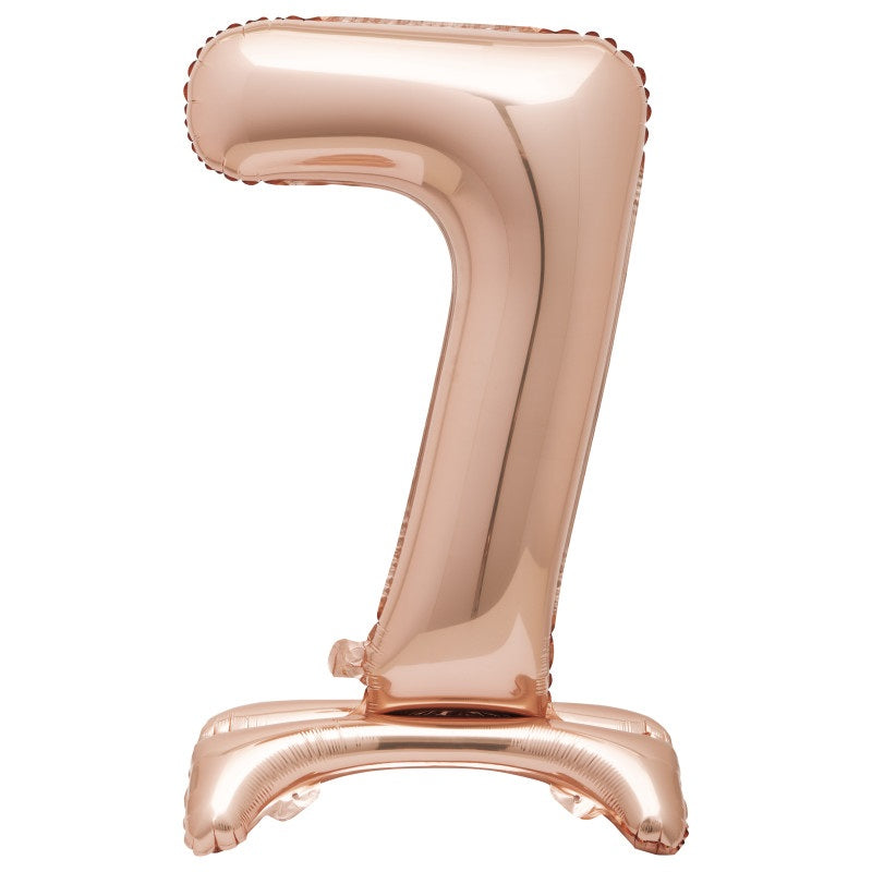 Rose Gold Number 7 Shaped Standing Foil Balloon 30"  Packaged