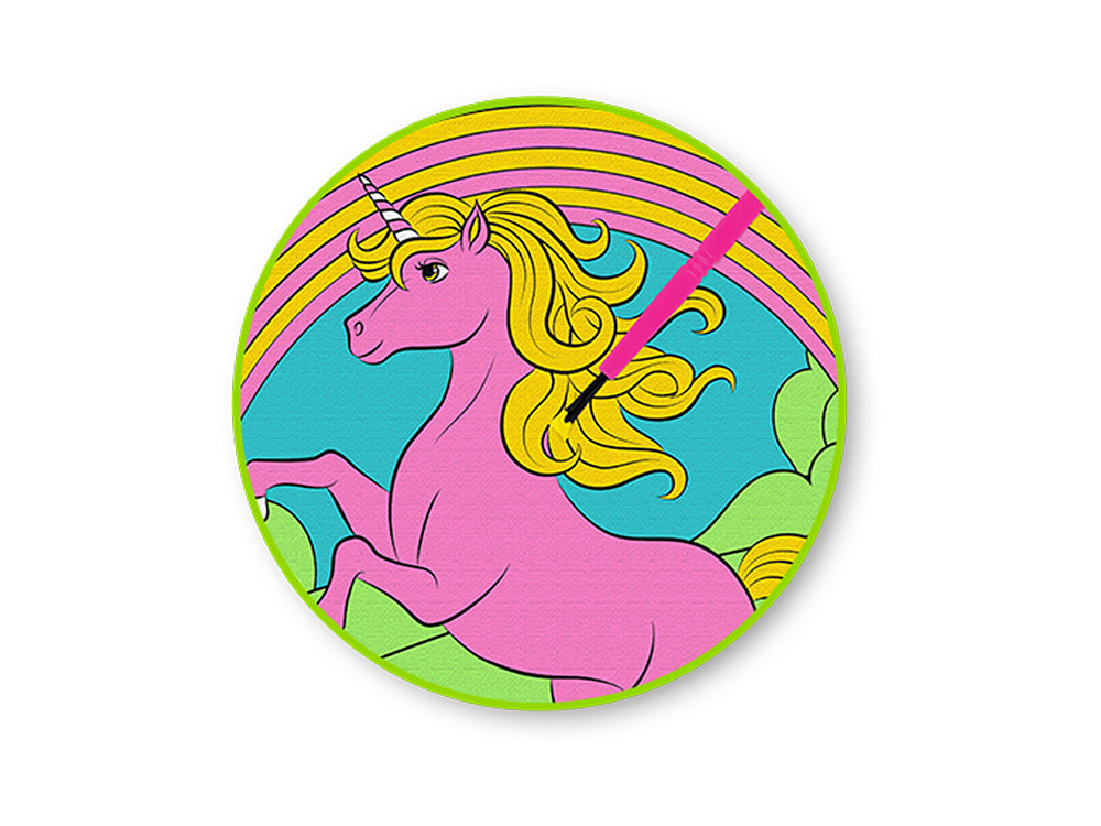 Krafty Kids Kit: 3.9"x5.9" DIY Canvas Panel on Easel w/4 Paint Pots+Brush A) Unicorn