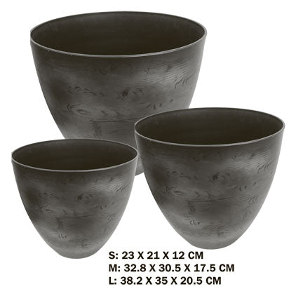 SWIRL PLANTER-6PC SET-GREY