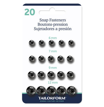 ASSORTED SNAP FASTENERS BLACK