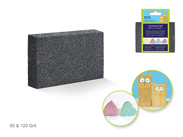 Color Factory Tool: 3"x4" Sanding Pad Double-Sided 60/120 Grit