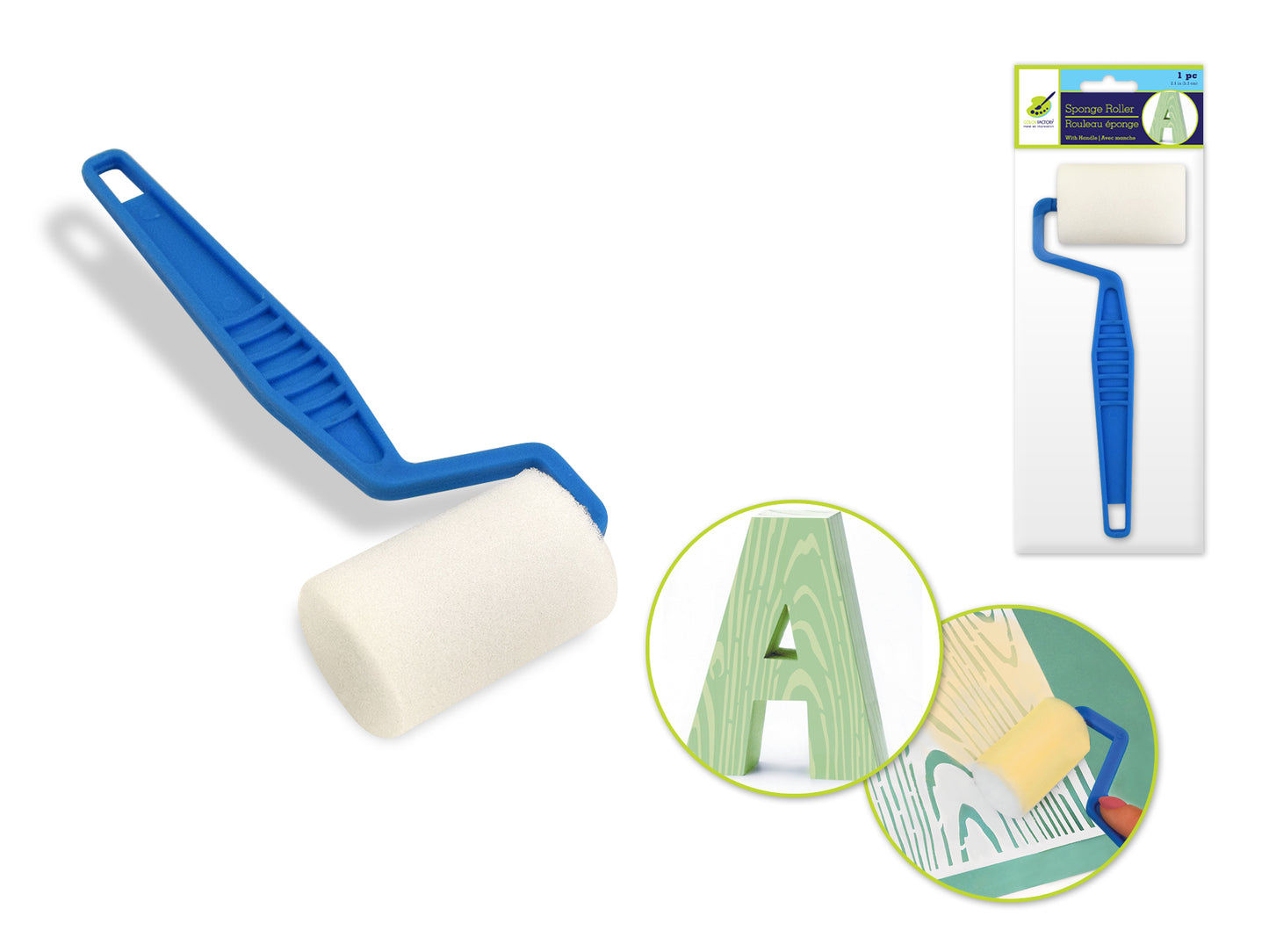 Color Factory Tool: 5.3cm Sponge Roller w/Handle