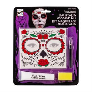Party Gear Day Of The Dead Makeup Kit w/ Tattoo, B/C