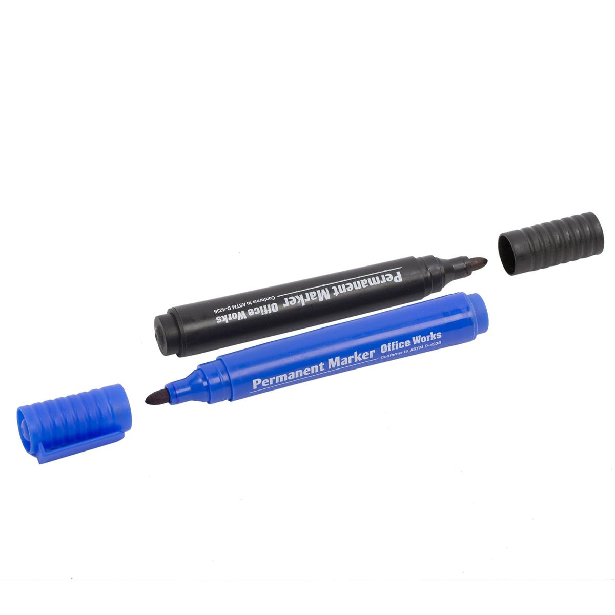 O.WKs. 3-pc Permanent Markers, 2 Colours, b/c (A115599)