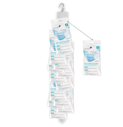 DISPOSABLE FACE MASK, 4 PK Clip-Strip 12/units