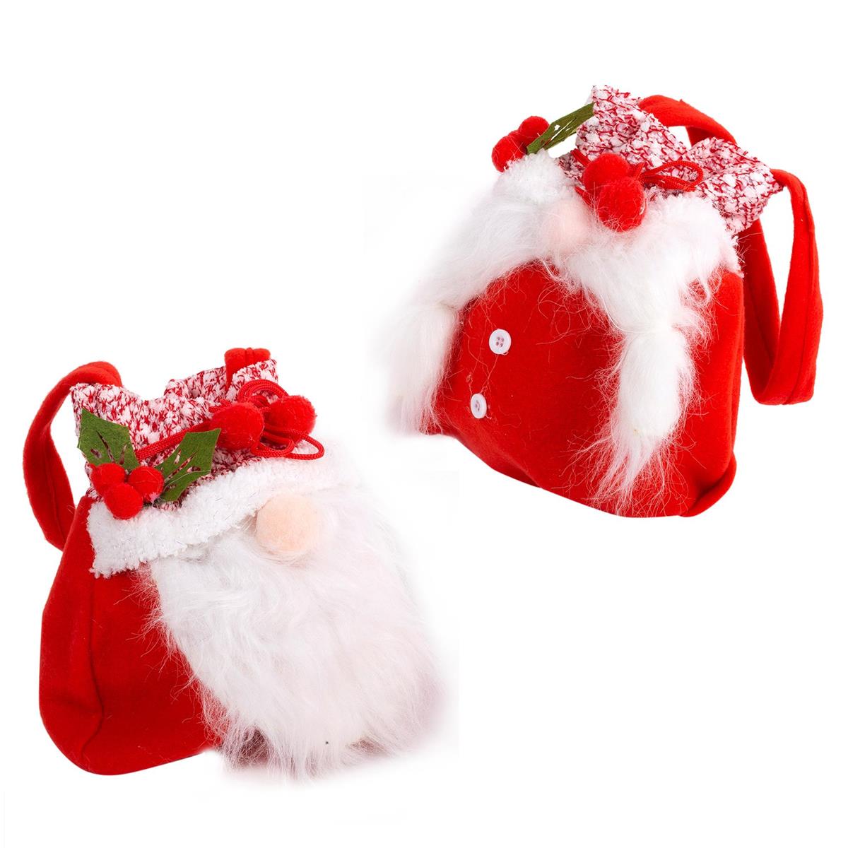 Xmas 7.5" Gnome Treat Bag, 2/S, cht