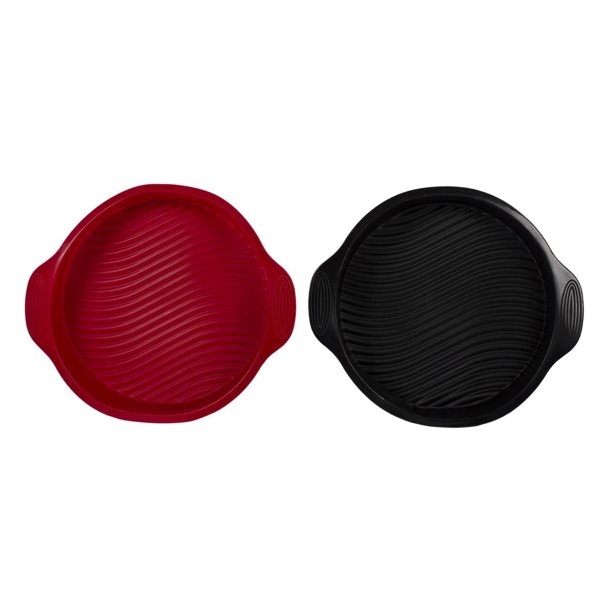 L.Gourmet 9"Dia. x2.5"H Silicone Cake Pan, 2 col., wrap card